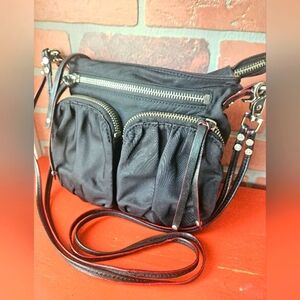 MZ Wallace Black Nylon Multi-Pocket Crossbody Bag